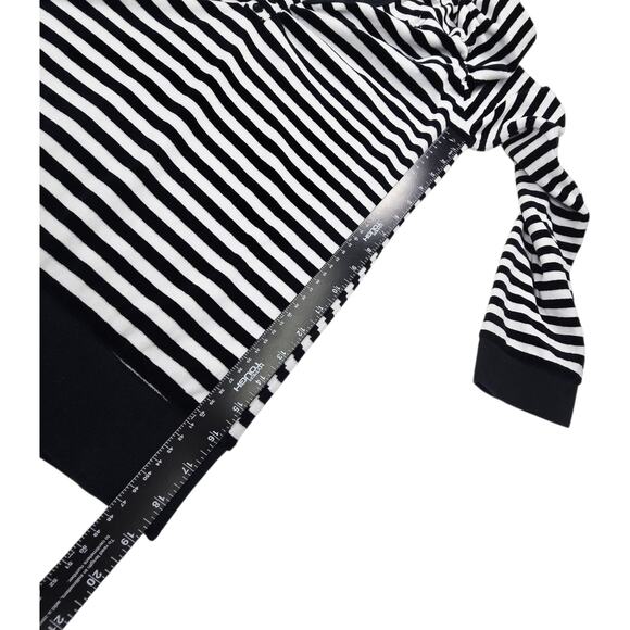 Avirex Womens XL Black White Striped Hooded Sweater Shirt Oversized Comfy Soft - Picture 5 of 8